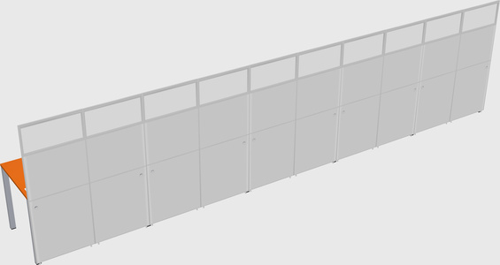 Shared rectangular cubicle