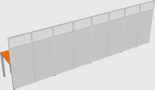 Shared rectangular cubicle