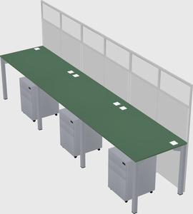 Shared rectangular cubicle