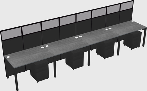 Shared rectangular cubicle