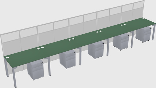Shared rectangular cubicle
