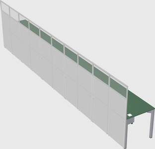 Shared rectangular cubicle