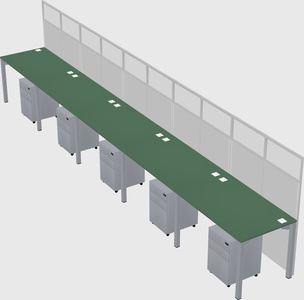 Shared rectangular cubicle