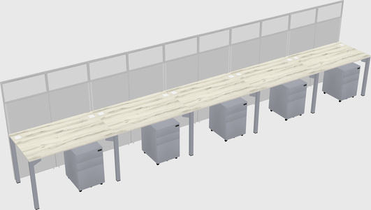 Shared rectangular cubicle