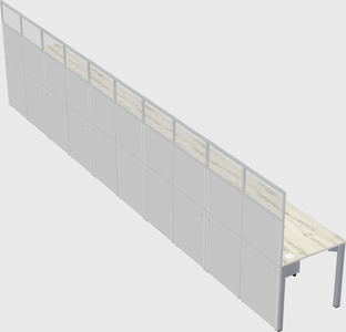 Shared rectangular cubicle