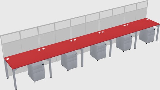Shared rectangular cubicle
