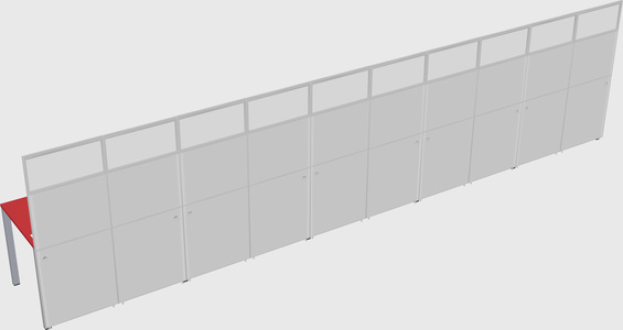 Shared rectangular cubicle
