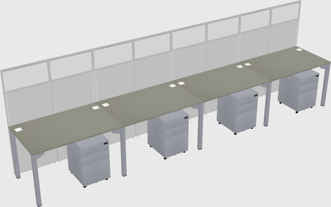 Shared rectangular cubicle