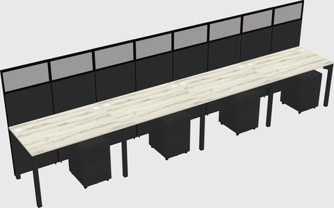 Shared rectangular cubicle