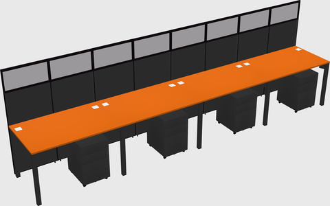 Shared rectangular cubicle