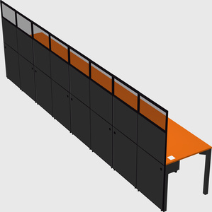 Shared rectangular cubicle