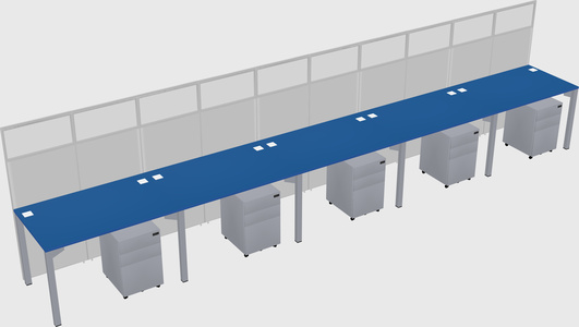 Shared rectangular cubicle