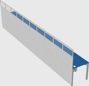 Shared rectangular cubicle