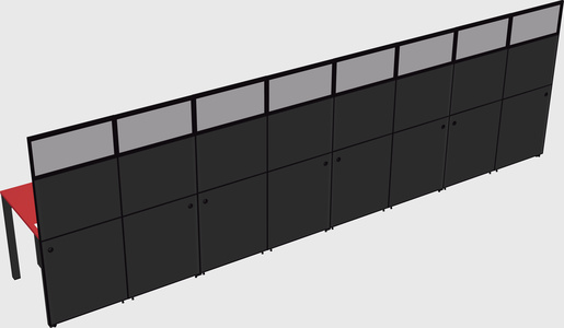 Shared rectangular cubicle