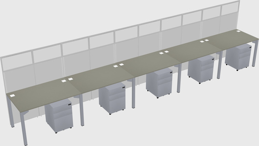 Shared rectangular cubicle