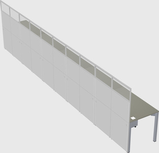 Shared rectangular cubicle
