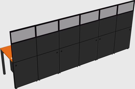 Shared rectangular cubicle