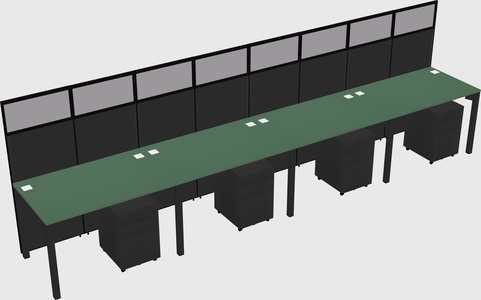 Shared rectangular cubicle