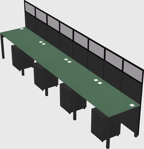 Shared rectangular cubicle