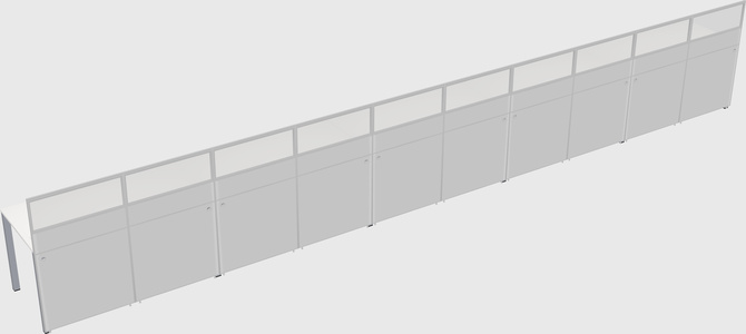 Shared rectangular cubicle