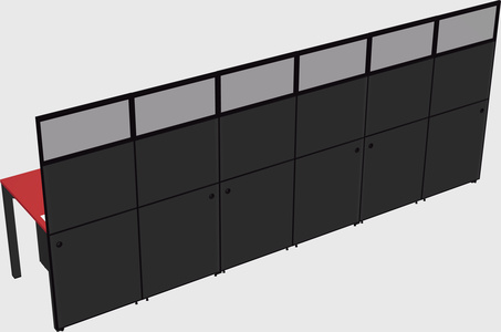 Shared rectangular cubicle