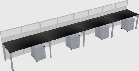 Shared rectangular cubicle