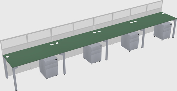 Shared rectangular cubicle