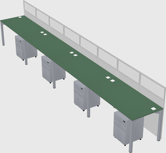 Shared rectangular cubicle