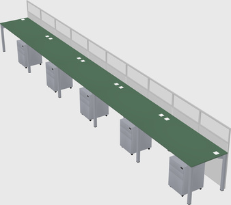 Shared rectangular cubicle