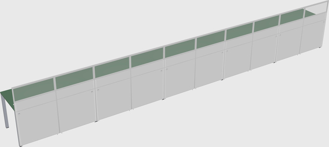 Shared rectangular cubicle