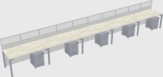 Shared rectangular cubicle