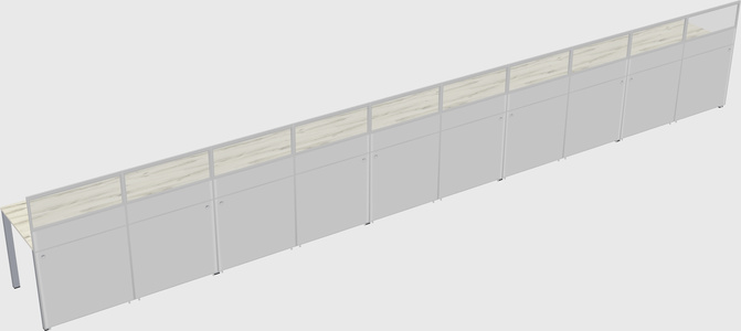 Shared rectangular cubicle