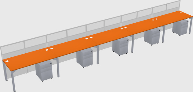 Shared rectangular cubicle