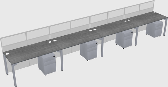 Shared rectangular cubicle
