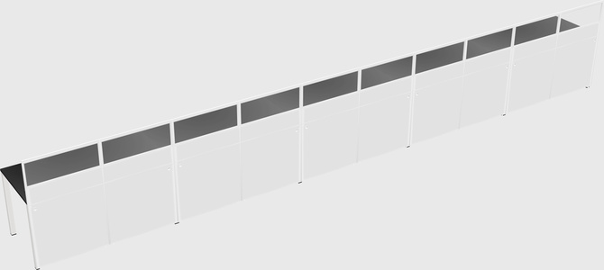 Shared rectangular cubicle
