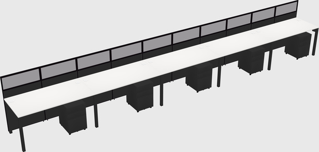 Shared rectangular cubicle
