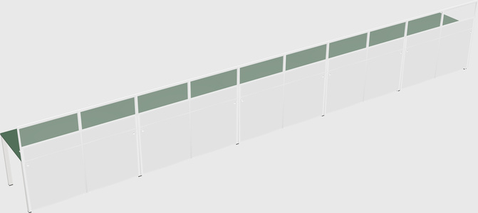Shared rectangular cubicle