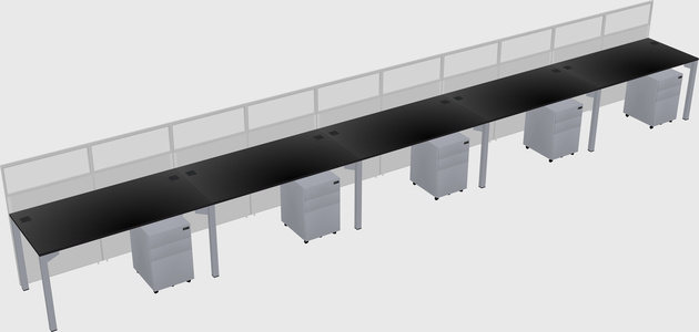 Shared rectangular cubicle
