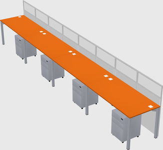 Shared rectangular cubicle