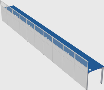 Shared rectangular cubicle