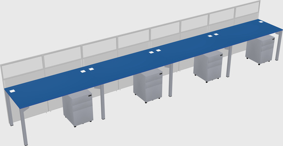 Shared rectangular cubicle