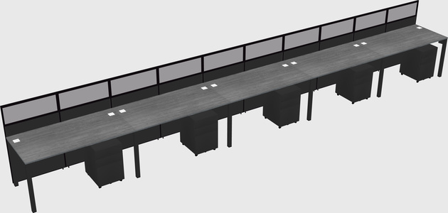 Shared rectangular cubicle