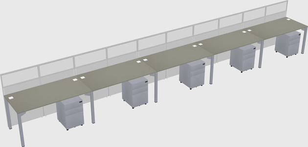 Shared rectangular cubicle