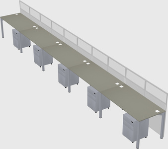 Shared rectangular cubicle