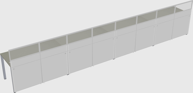 Shared rectangular cubicle