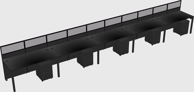 Shared rectangular cubicle