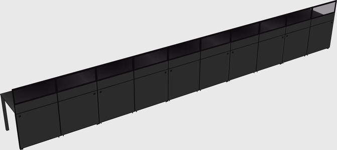 Shared rectangular cubicle
