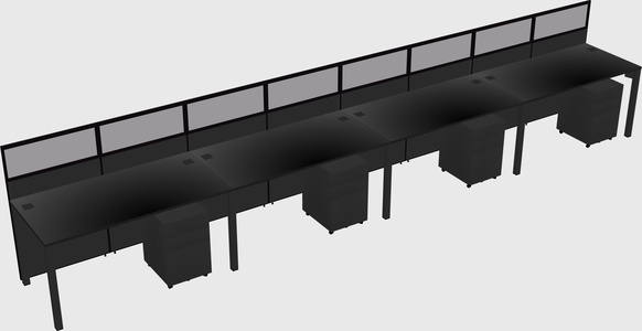 Shared rectangular cubicle