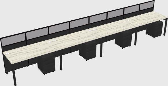 Shared rectangular cubicle