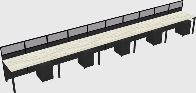 Shared rectangular cubicle